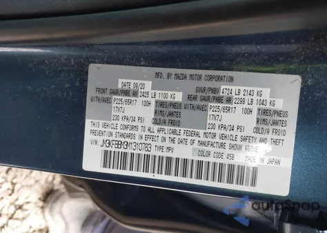 2021 Mazda Cx-5 Sport z USA, uszkodzony, nr VIN JM3KFBBM3M1310783